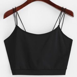 black cropped tank top